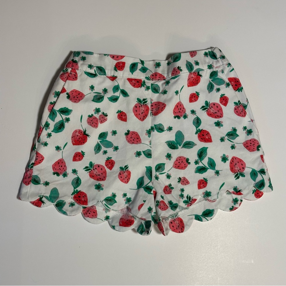 J. Crew Crewcuts Strawberry Print Scalloped Shorts sz 7 NWOT